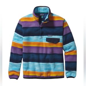 Patagonia Lightweight 2016 Synchilla Painted Fitz Stripe Snap-T Pullover Sz XS